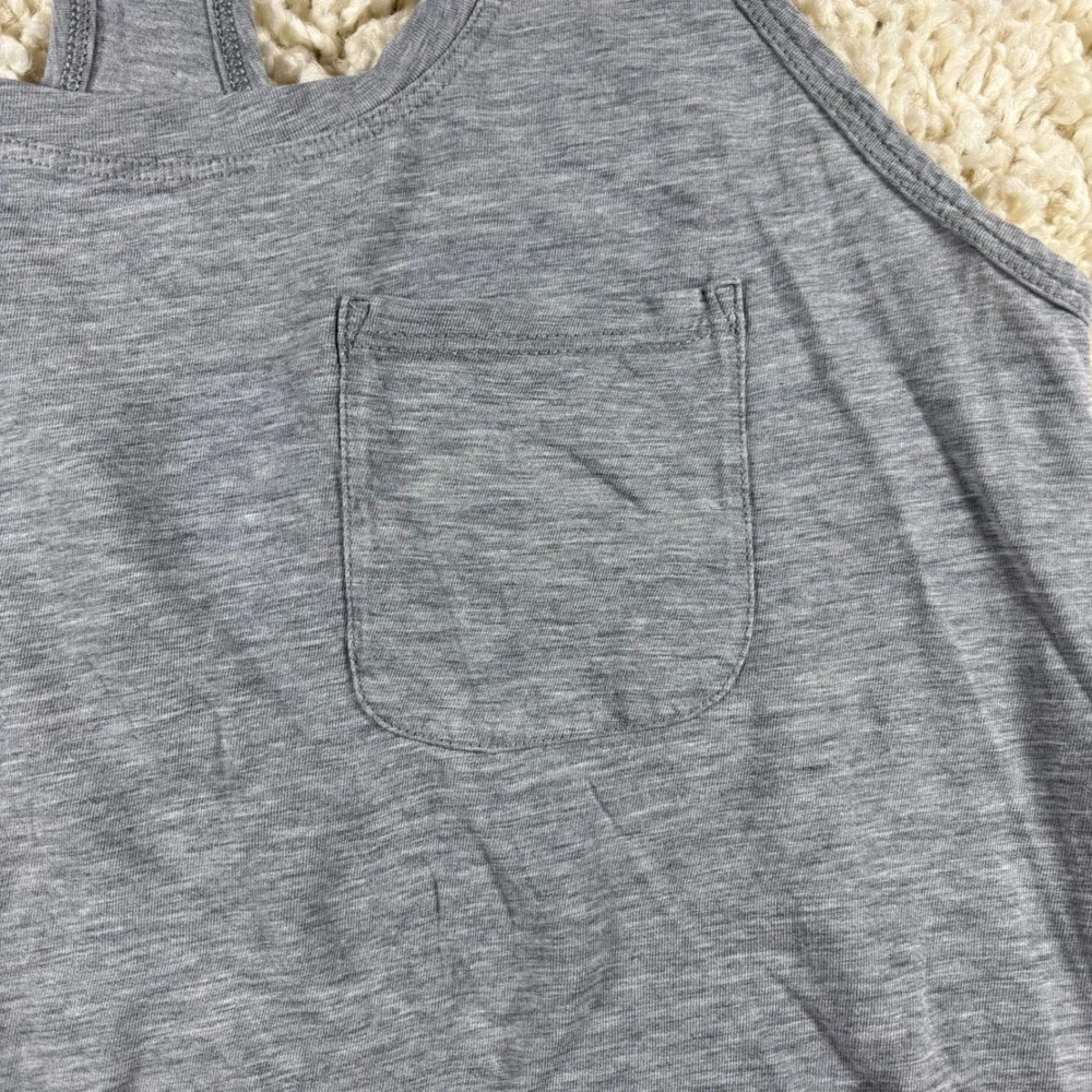 Lululemon Grey Racerback Tank Top With Pocket Athletic Athleisure‎ Size Medium